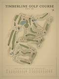 Timberline Golf Course map poster, Vintage style, 12×16 / 18×24