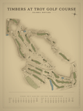 Timbers at Troy Golf Course map poster, Vintage style, 12×16 / 18×24