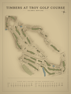 Timbers at Troy Golf Course map poster, Vintage style, 12×16 / 18×24