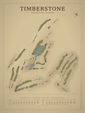 Timberstone course map poster, Vintage style, 12×16 / 18×24