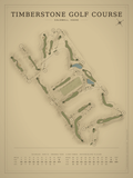 Timberstone Golf Course map poster, Vintage style, 12×16 / 18×24