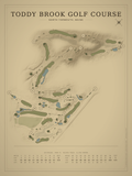 Toddy Brook Golf Course map poster, Vintage style, 12×16 / 18×24