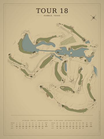 Tour 18 Course Map poster