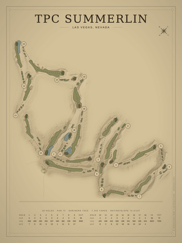 TPC Summerlin Course Map poster
