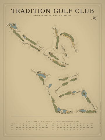 Tradition Golf Club Course Map poster