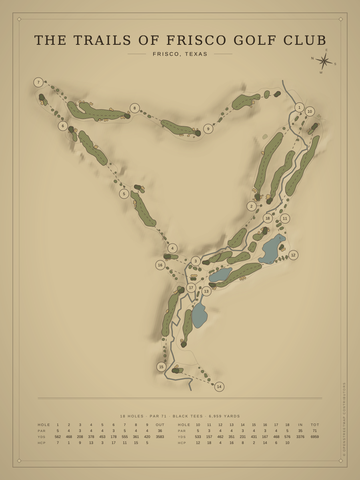 The Trails of Frisco Golf Club Course Map poster