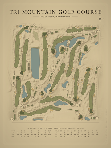 Tri Mountain Golf Course Map poster