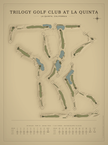 Trilogy Golf Club at La Quinta Course Map poster