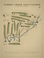 Turkey Creek Golf Course map poster, Vintage style, 12×16 / 18×24