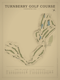 Turnberry Golf Course map poster, Vintage style, 12×16 / 18×24