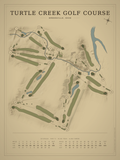 Turtle Creek Golf Course map poster, Vintage style, 12×16 / 18×24