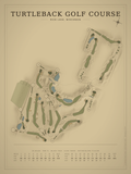 Turtleback Golf Course map poster, Vintage style, 12×16 / 18×24