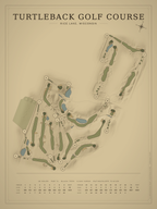 Turtleback Golf Course map poster, Vintage style, 12×16 / 18×24