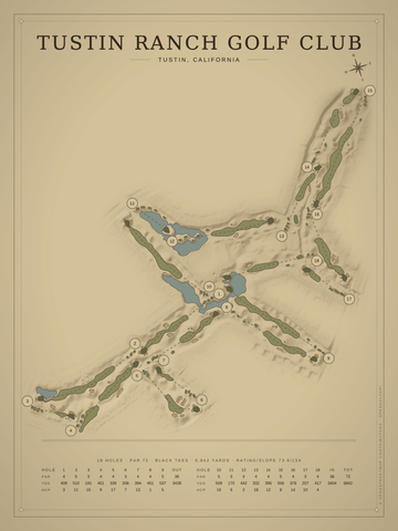 Tustin Ranch Golf Club Course Map poster