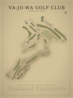 Va-Jo-Wa Golf Club course map poster, Vintage style, 12×16 / 18×24