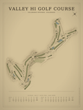 Valley Hi Golf Course map poster, Vintage style, 12×16 / 18×24