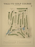 Valli Vu Golf Course map poster, Vintage style, 12×16 / 18×24