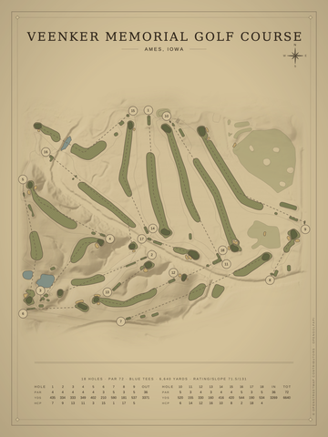 Veenker Memorial Golf Course Map poster