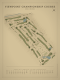 Viewpoint Championship Course map poster, Vintage style, 12×16 / 18×24