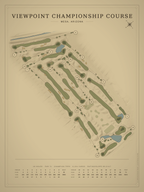 Viewpoint Championship Course map poster, Vintage style, 12×16 / 18×24
