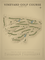 Vineyard Golf Course map poster, Vintage style, 12×16 / 18×24