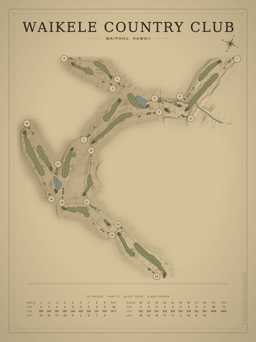 Waikele Country Club Course Map poster