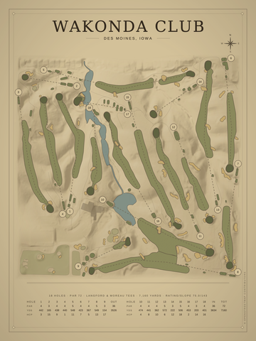 Wakonda Club Course Map poster