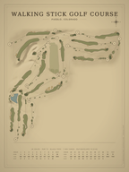 Walking Stick Golf Course map poster, Vintage style, 12×16 / 18×24