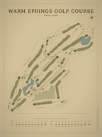 Warm Springs Golf Course map poster, Vintage style, 12×16 / 18×24