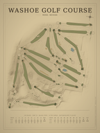 Washoe Golf Course map poster, Vintage style, 12×16 / 18×24