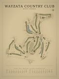 Wayzata Country Club course map poster, Vintage style, 12×16 / 18×24