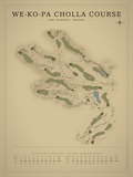 We-Ko-Pa Cholla Course map poster, Vintage style, 12×16 / 18×24