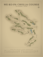 We-Ko-Pa Cholla Course map poster, Vintage style, 12×16 / 18×24