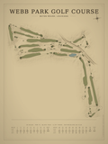 Webb Park Golf Course map poster, Vintage style, 12×16 / 18×24