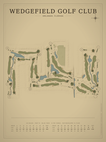 Wedgefield Golf Club Course Map poster