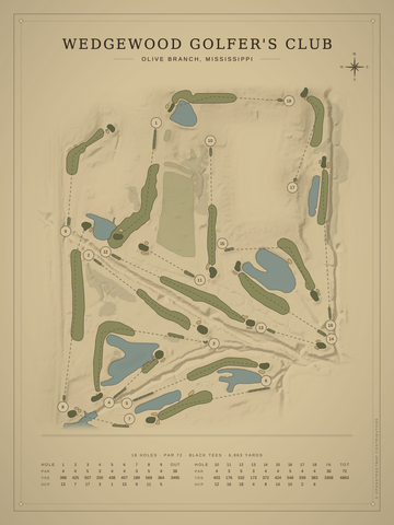 Wedgewood Golfer's Club Course Map poster