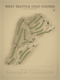 West Seattle Golf Course map poster, Vintage style, 12×16 / 18×24