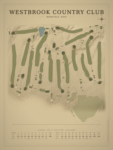 Westbrook Country Club Course Map poster
