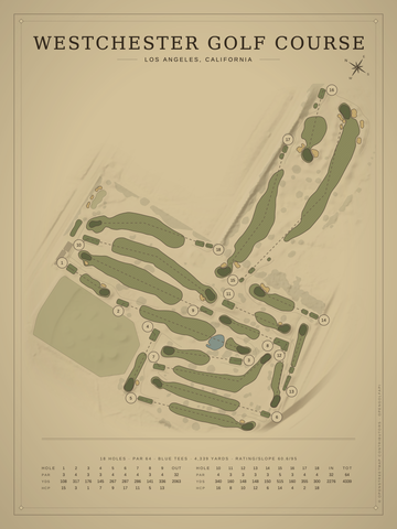 Westchester Golf Course Map poster