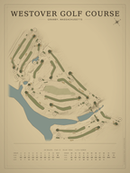 Westover Golf Course map poster, Vintage style, 12×16 / 18×24