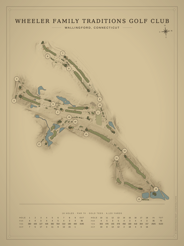Wheeler Family Traditions Golf Club Course Map poster