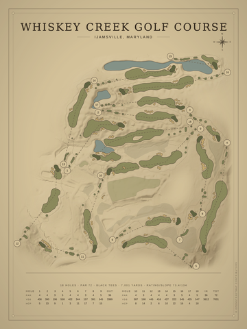 Whiskey Creek Golf Course Map poster