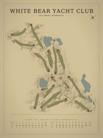White Bear Yacht Club Course Map poster