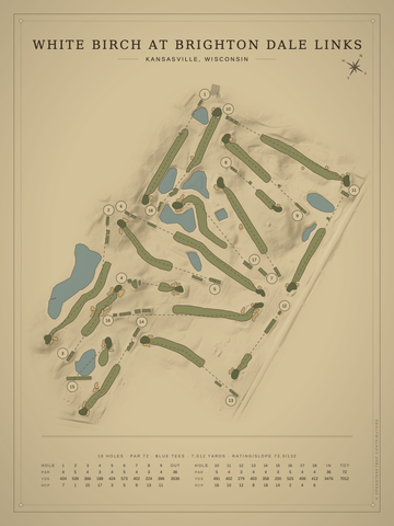 White Birch at Brighton Dale Links Course Map poster