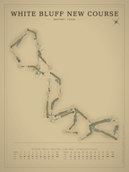 White Bluff New Course map poster, Vintage style, 12×16 / 18×24