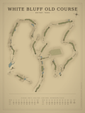 White Bluff Old Course map poster, Vintage style, 12×16 / 18×24