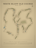 White Bluff Old Course map poster, Vintage style, 12×16 / 18×24