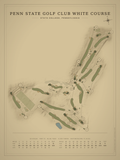 Penn State Golf Club White Course map poster, Vintage style, 12×16 / 18×24