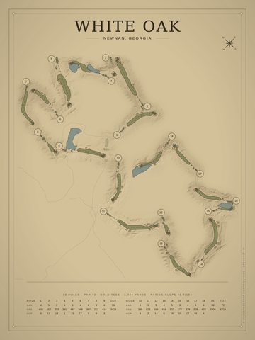 White Oak Course Map poster