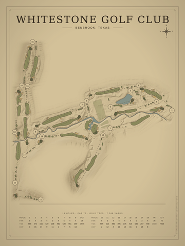 Whitestone Golf Club Course Map poster